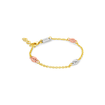 Trio Candy Solid Gold Bracelet for Babies and Girls