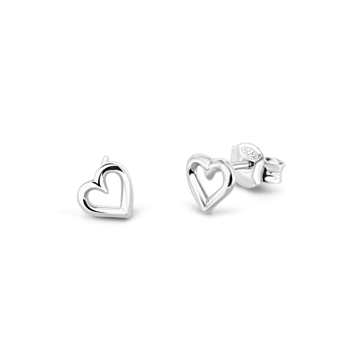 Sterling Silver Heart Girls Earrings