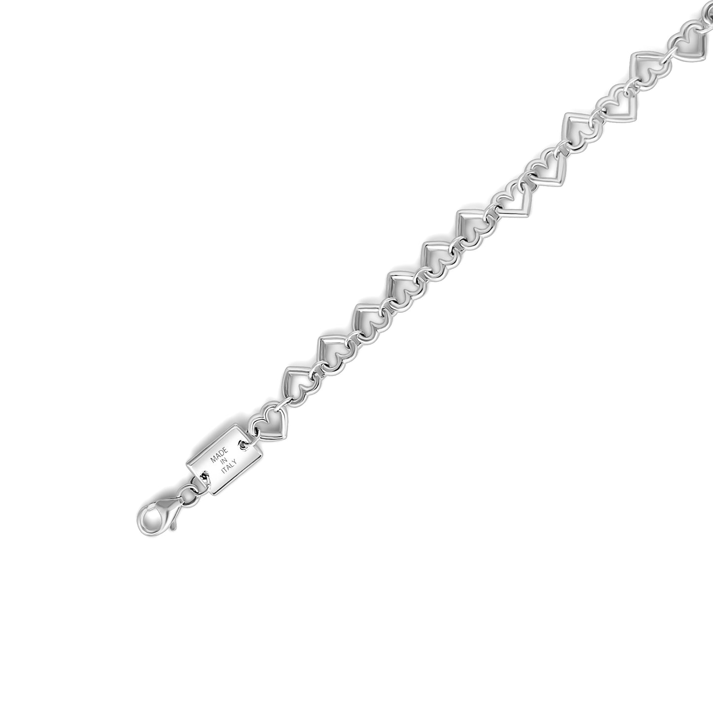Multi-Heart Sterling Silver Bracelet for Girls