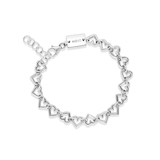 Multi-Heart Sterling Silver Bracelet for Girls
